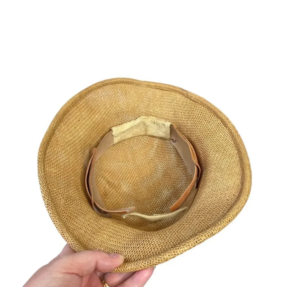 Vintage Brookstone Woven Safari Hat